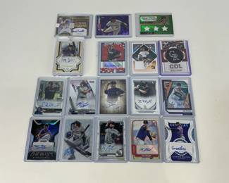 Colorado Rockies Autographed MLB Trading Cards: (2) Topps Certified Autograph Issue cards by Michael Toglia #1B/OF and B19-MTO, (1) Topps Sam Hilliard, (1) Topps Jeff Francis #45/ 50, and more.