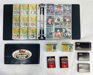 1991 Topps Stadium Club Series II MLB trading cards. Appears to be multiple sets, cannot verify if each set is complete. Also includes a Charter Member Commemorative Nolan Ryan Medallion and Charter Member key chain. Shipping-YES