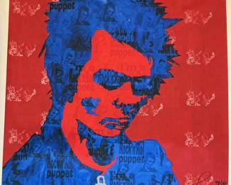 Lazaro Amaral Print, "Sid 10" giclee on canvas pop art 44" X 44", autographed and numbered #73/150.