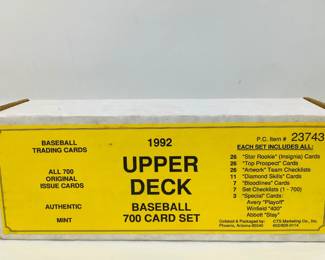 Factory-sealed 1992 Upper Deck MLB trading cards- 700 card set. Shipping-YES