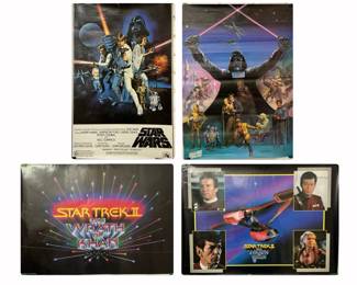 Star Wars and Star Trek Posters. Star Wars movie poster, Star Wars the Empire Strikes Back, and (2) Star Trek II-The Wrath of Khan, show wear and tear Shipping-YES