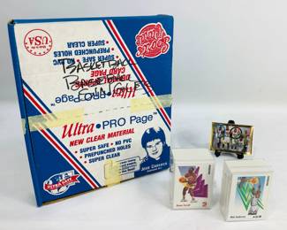 1991 Skybox NBA Trading Cards: (1) Series I set stored in Pro page sheets, (1) Series I set stored in plastic card boxes. Appears to be complete sets; not verified. Shipping-YES