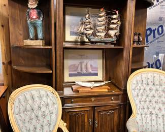 Three piece entertainment center, bookshelf.