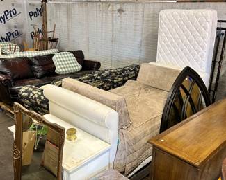 Day bed. Sofas.  Side tables.  Dressers.