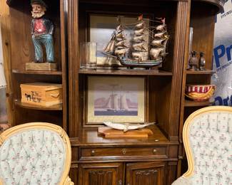 Entertainment center.  Chairs