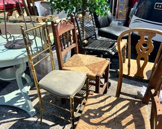 Chairs and tables.