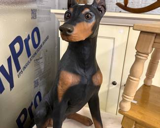 Doberman statue