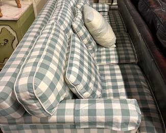 Gingham sofa.