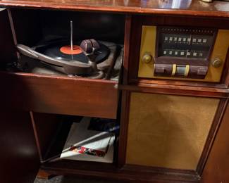 Vintage record player cabinet