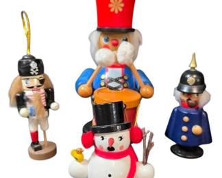 German Drummer Boy Snowman Smokers  Other Wood Figurines