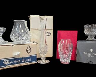 Small Waterford Crystal Vases, Bowl, Tea Light Holder