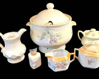 Pfaltzgraff Grapevine Soup Tureen, Porcelain Serving Dishes, More