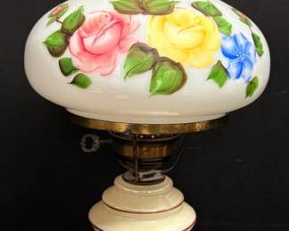 Vintage Floral Hurricane Lamp