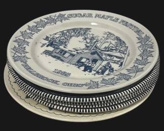 Vintage Bellbrook Commemorative Plates And Royal Ironstone Currier Ives 