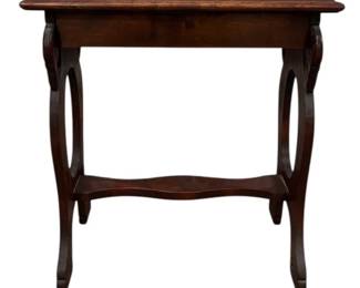 Wooden Table With Carved Birds 