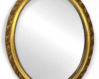 Small GoldToned Oval Mirror