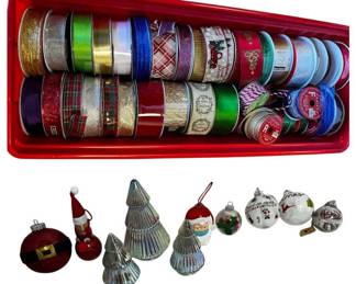 Christmas Ornaments Box Of Ribbons