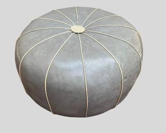 Vintage vinyl upholsterd pouf ottoman