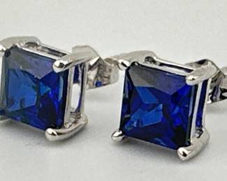 10kt lab sapphire studs