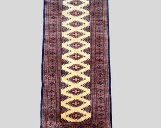 Bokhara scatter rug; 25.5” x 64”