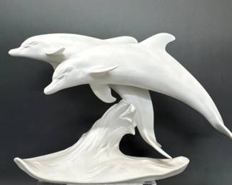 Kaiser German porcelain dolphin figurine by Wolfgang Gawantka