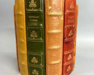 Mario Russo 1950's ceramic and leather faux book lamp