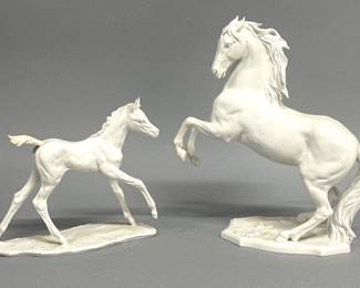 Two Kaiser German porcelain horse figurines by Wolfgang Gawantka