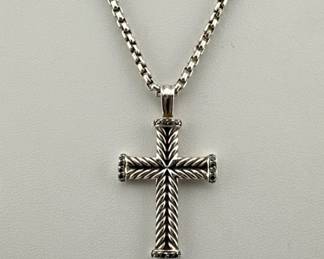 David Yurman sterling cross necklace
