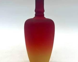 Wheeling Peachblow Morgan glass vase