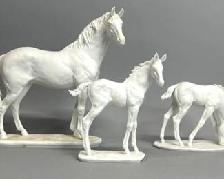 Trio of Kaiser German porcelain horse figurines by Wolfgang Gawantka
