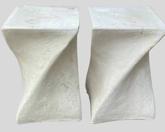 Pair of plaster molded pedestals