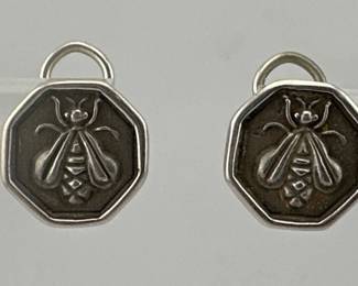 Slane and Slane sterling bee omega earrings