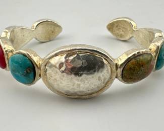 Barse sterling cuff with stones