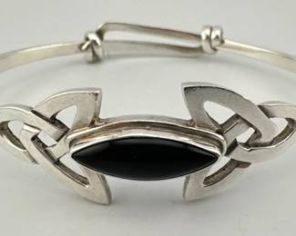 Sterling and onyx extractable bracelet