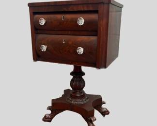 Transitional Federal mahogany high style two drawer stand