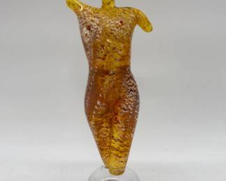 Murano glass female nude torso sculpture