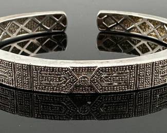 Sterling diamond kick cuff bracelet