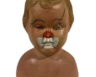 178 - Plaster Clown Bust 11.5"
