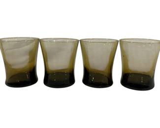1079 - 4 Anchor Hocking Linden Mocha Tumblers 4.25"
