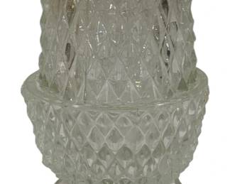 566 - Indiana Glass Diamond Point Fairy Lamp 6"
