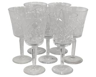 1659 - 7 Lenox Manor Cut Wine Glasses 6.5"
