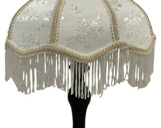 722 - Lamp w/ Fringe Shade 15" used as-is electric/electronic/mechanical item - no guarantee all components, untested
