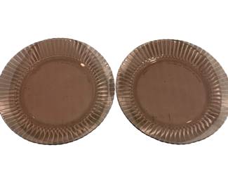 829 - 2 Cranberry Glass 10" Plates
