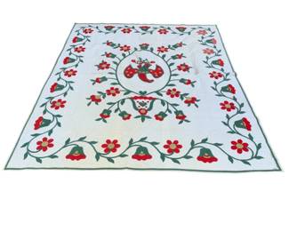 275x - Vintage Hand Stitched Quilt 96 x 82, signed
