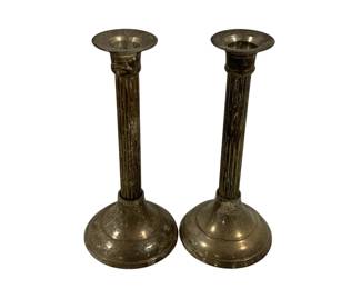 250 - Pair International Silver Candleholders 8"
