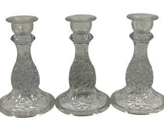 1008 - 3 Glass Candlesticks 6"
