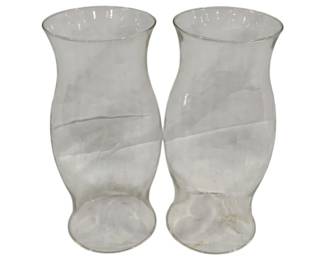 845 - Pair Glass Hurricanes 11.5"
