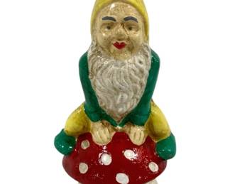 2191 - Cast Iron Gnome on Mushroom 6.5"
