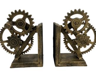 2204 - Iron Gear Bookends 7 x 6
