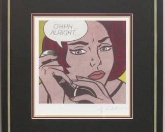 9094 - OHHH ALRIGHT PRINT BY ROY LICHTENSTEIN 16.5 X 17
